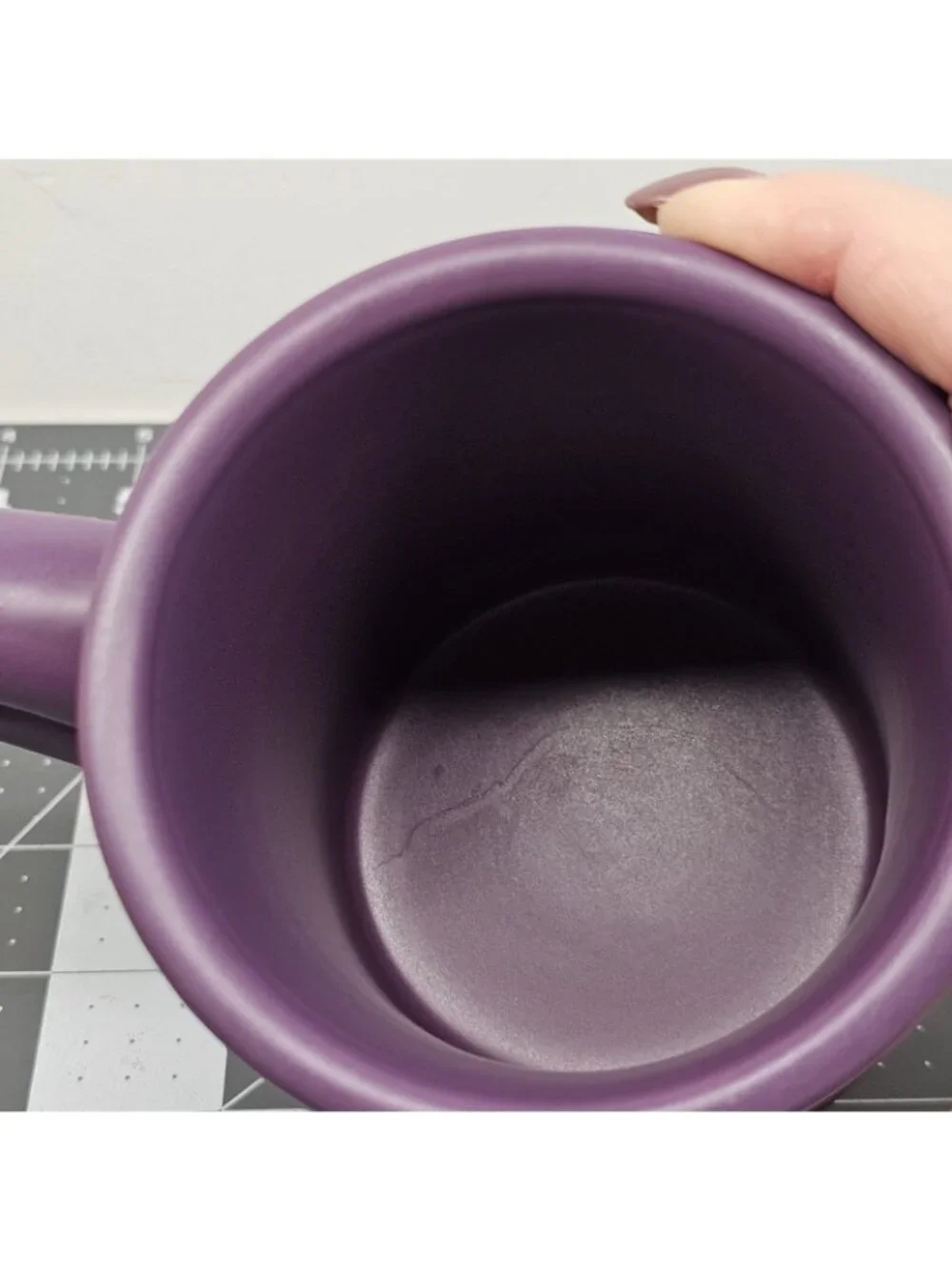Good Home by Life Is Good Purple Matte Diner Coffee Mug Laugh Stoneware Cup